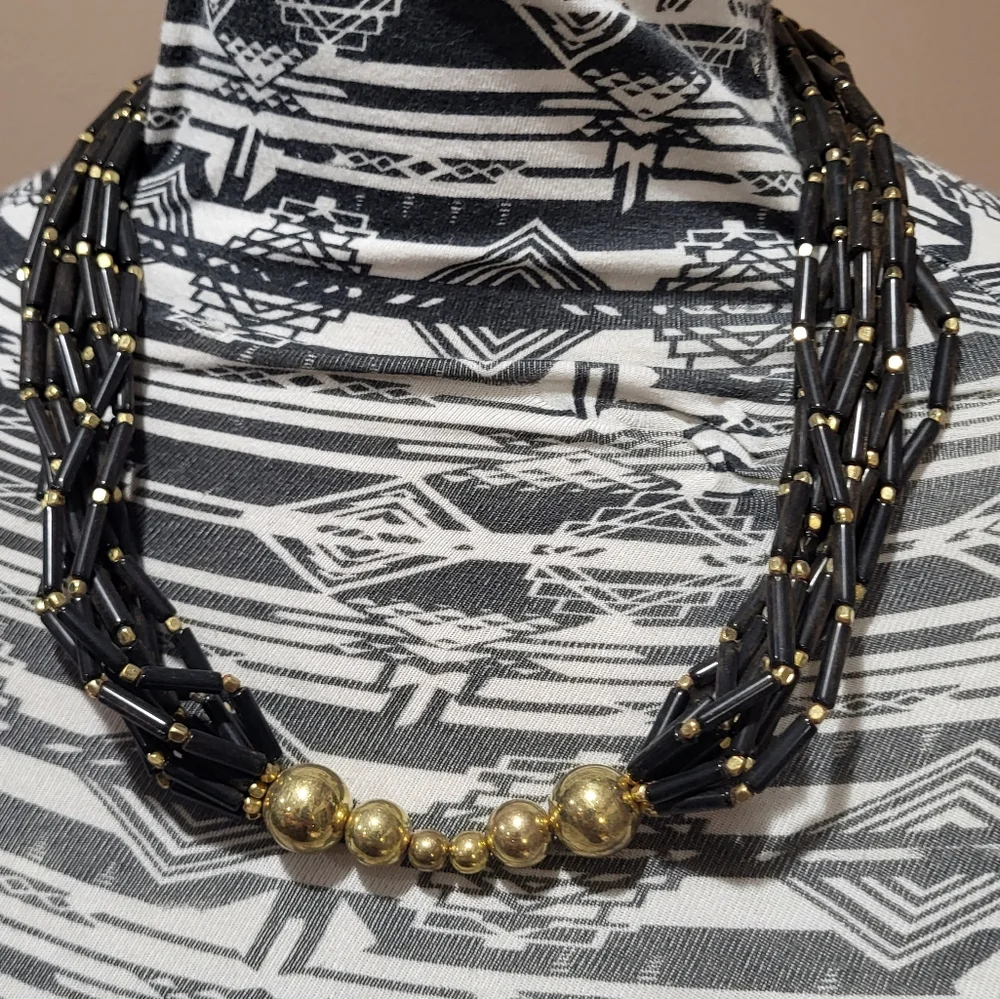 Egyptian Revival Artisan Beaded Necklace Fair Trade